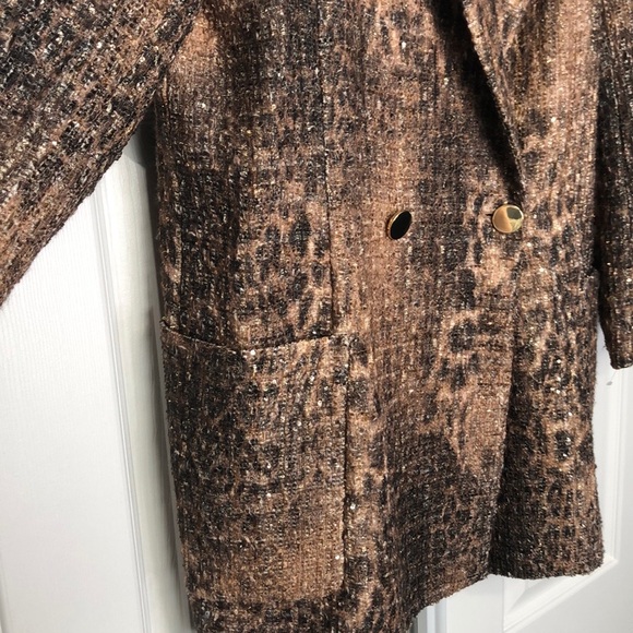 Badgley Mischka Leopard Tweed Jacket - Picture 7 of 11